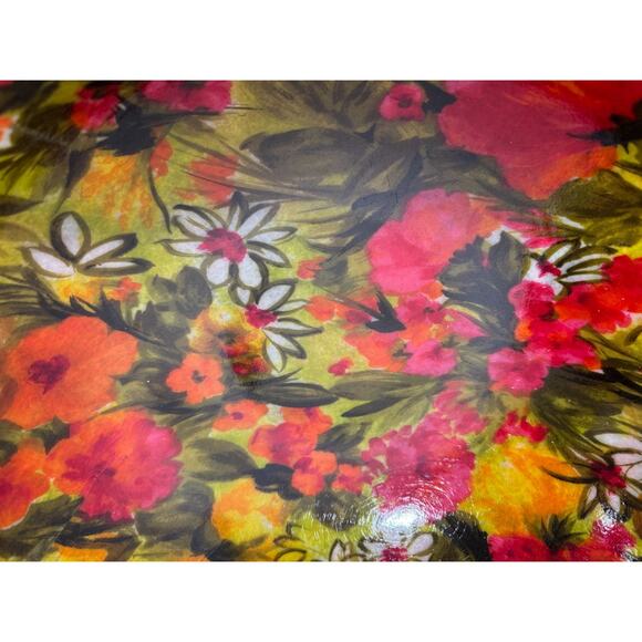 Vtg 70s Pink Floral Fiberglass Serving Snack Sald Bowls Set w Tray Napkins Patio - Picture 6 of 14